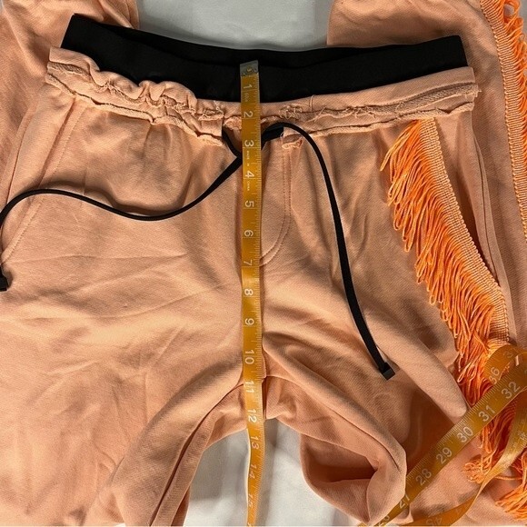 Koral Pompano Orange Size S Station Sweatpant Gym Fringe Dance Lounge Maximalism - Picture 6 of 8